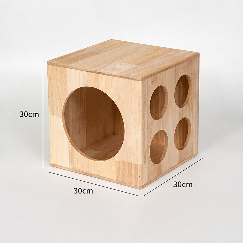 Solid Wood Tunnel Cat House
